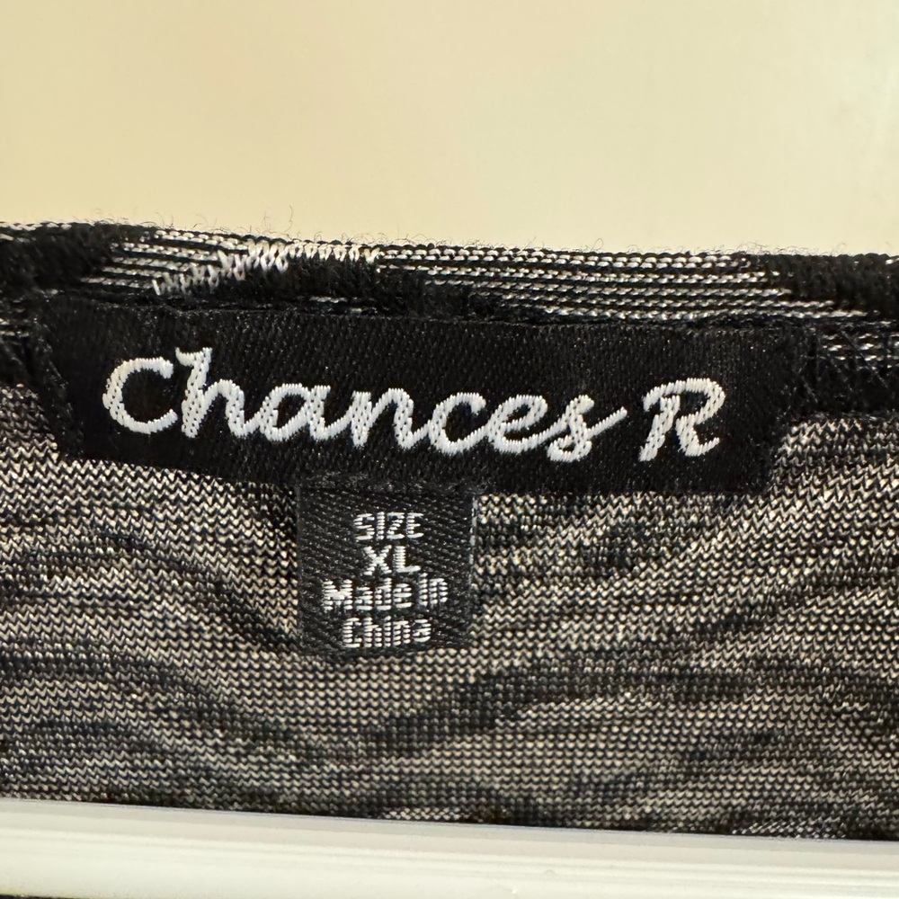 Chances R Black and Gray Women's Blouse